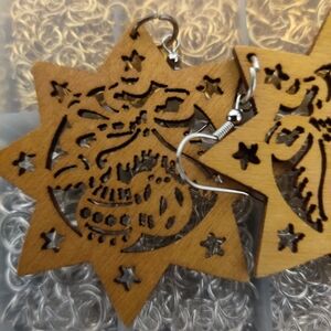 Wood Laser Cut Earrings